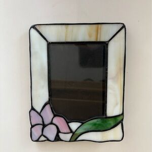 Vintage Stained Glass Floral Picture Frame